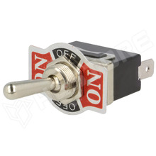 KN3(C)123AP / Kapcsoló, billenő, 1 stabil pozíció, SPDT, (ON)-OFF-(ON), 10A/250V AC, 6.3mm saru