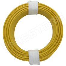 105-3 / Vezeték, tömör, huzal, Cu, 1 x 0.2mm2, PVC, sárga, 10m/tekercs (105-3 / DONAU ELEKTRONIK)