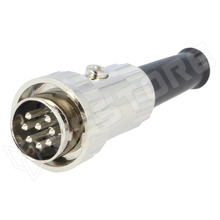 0132-08-1 / Csatlakozó, apa, DIN, 8pin, 270°, egyenes, törésgátlóval (0132 08-1 / LUMBERG)