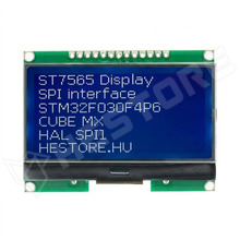 GMG12864-06D-BL / 128x64 LCD modul, ST7565R vezérlő, kék kijelző, inverz, fehér háttérvilágítás