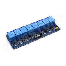 RELC-8CH-5V / Univerzális 5V relé modul, 8 csatorna, optocsatolóval, vezérlő jel: aktív alacsony