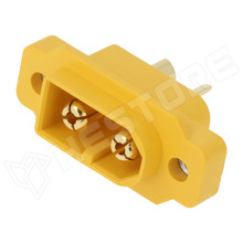 XT60E-M / DC tápcsatlakozó, XT60, aljzat, apa, panelre, 500V DC, 30A (XT60E-M / AMASS)