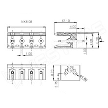 KFG-2EDGV-5.08-6P / Sorkapocs, egyenes, PCB, RM5.08, 6P, sorolható