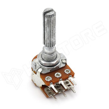 PDB182-K230K-104A / Potenciométer, 6mm tengely, sztereo, középállású, logaritmikus, 100kΩ (BOURNS)