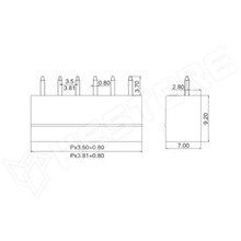 KFG-2EDGV-3.5-4P / Sorkapocs, egyenes, PCB, 1,5mm2 RM3.5, 4P