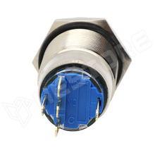 V22L-GN-ON-ON-WOR / Vandálbiztos nyomógomb, zöld LED, SPDT, ON-ON, Ø22mm, 5A/250V AC, 3A/28V DC, IP65