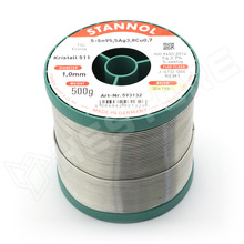 Sn95.5Ag3.8Cu0.7-1-500 / Ólommentes forrasztóón, KRISTALL 511, 1mm, 500g (593132 / STANNOL)