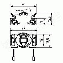 43.409.U314.50 / Rocker kapcsoló, SPST, gomb és előlap nélkül (43.409.U314.50 / BJB Electric)