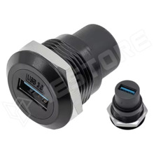 USB3-22-BK / Előlapi USB 3.0 toldó csatlakozó, két oldalas aljzat, fekete