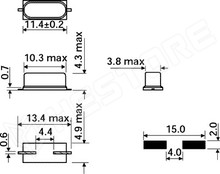 4,096 MHz / Kvarc kristály, mini, SMD (YIC)