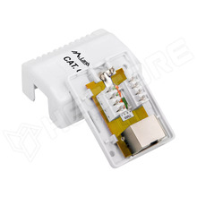 OS6-0001-W / Fali csatlakozóaljzat, árnyákolt, CAT6, RJ45 aljzat, falon kívüli, fehér (OS6-0001-W / LANBERG)