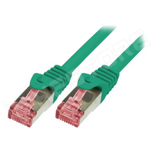 CQ2015S / Patch kábel, S/FTP, Cu, sodrat, Cat 6, RJ45 dugó, kétoldalas, zöld, 0.25m (CQ2015S / LOGILINK)