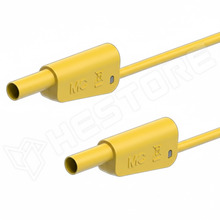 66.2010-10024 / Mérőkábel, 4mm szigetelt banándugó, kétoldalas, 1mm2, 1kV, 19A, 1m, sárga (66.2010-10024 / STÄUBLI)