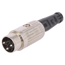 610-0300 / Csatlakozó, DIN, dugó, apa, egyenes, 3P, 180° (610-0300 / DELTRON)