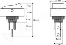GK-47RD / Kapcsoló (billenő, 1ák., LED-del) ON-OFF