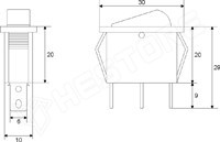 GK-50YE / Kapcsoló (billenő, 1ák., világítós) ON-OFF