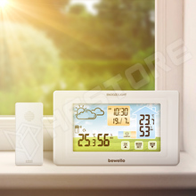 BW2070 / Digitális hőmérő és ébresztőóra - kültéri / beltéri - USB-s, elemes - fehér (BW2070 / BEWELLO)
