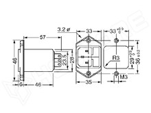 FIL2680BP / Zavarszűrő,  PAN aljzat + bizt. tartó, 250V/6A (FBPAB2680ZF100 / KEMET)
