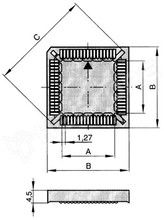PLCC32 SMD / IC foglalat (PLCC-32-AT-SMT)
