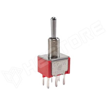 100DP6T1B1M2QE / Kapcsoló, nyelves, DPDT, ON-ON-ON, 2A/250VAC, 5A/28VDC (100DP6T1B1M2QE / E-SWITCH)