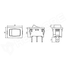 R13-66C-02-BB-5D / Billenő kapcsoló, ROCKER, SPDT, ON-ON, 2 stabil pozíció, 10A / 250V AC, UL94V-2 (R13-66C-02-BB-5D / SCI)