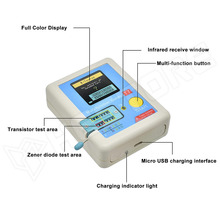 LCR-T7 / Dióda, infra, induktivitás, ESR, kapacitás, tranzisztor multi teszter, színes kijelző