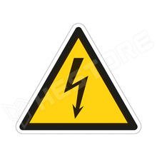 ISO7010-W012-50X43 / Elektromos feszültség / Áramütés veszélye!, figyelmeztető matrica, 50 x 43mm