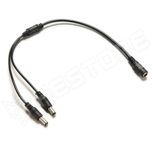 DC-SPLIT-2-30 / DC elosztó, splitter, 5.5x2.1 anya - 2x 5.5x2.1 apa, 30cm