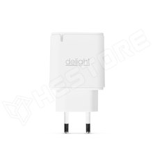 55047WH / Hálózati Adapter USB + Type-C PD20W gyorstöltéssel - fehér, Delight (55047WH / DELIGHT)