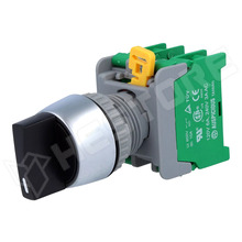 CS22-2-O-BK / Kapcsoló, forgó, 22mm, 3 stabil pozíciós, NO x2, IP65, fekete (CS22-2/O BK,1-0-2 3POSITION / AUSPICIOUS)