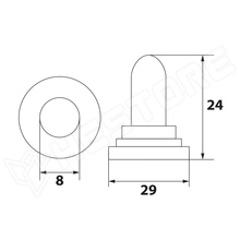 WR CAP 2 / Vízzáró sapka kapcsolóra (16,5x26mm fekete)