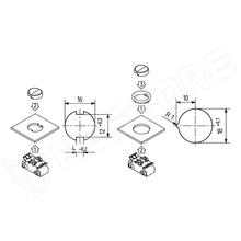 43.409.U314.50 / Rocker kapcsoló, SPST, gomb és előlap nélkül (43.409.U314.50 / BJB Electric)