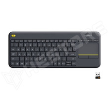 LOGITECH-K400-PLUS / Vezeték nélküli billentyűzet, touchpaddal, 2.4GHz, magyar, fekete (920-007157)