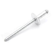 ASOL4010 / Popszegecs, széles, nyitott, acél, alumínium, Ø4mm, 10mm, ezüst