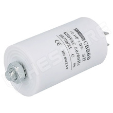 CBB60E-16-450 / Motor kondenzátor, motorokhoz, üzemi, 16µF, 450V, Ø40x70mm, 6,3mm csatlakozó (CBB60E-16/450 / SR PASSIVES)