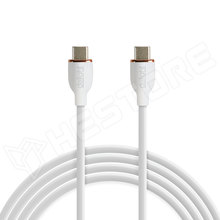 H55554WH-1 / Adatkábel, USB-C / USB-C, fehér, 3A, 60W, 1m (55554WH-1 / DELIGHT)