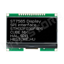 GMG12864-06D-BK / 128x64 LCD modul, ST7565R vezérlő, fekete kijelző, inverz STN, fehér háttérvilágítás
