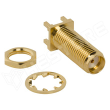 132291-12 / Csatlakozó, SMA aljzat, anya, egyenes, 50Ω, THT, PTFE, aranyozott (132291-12 / AMPHENOL RF)