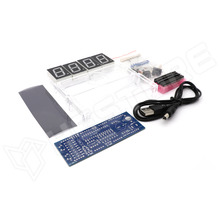 LEDCLOCK-4-RD / LED-es óra KIT, RTC, fényérzékelő, hőmérő, ébresztő funkció, piros LED