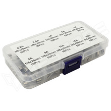 520-FUSE-PACK-100 / 5x20mm-es biztosíték készlet, 10féle, gyors, 100db-os