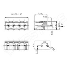 KFG-2EDGVC-5.08-5P / Sorkapocs, egyenes, PCB, RM5.08, 5P
