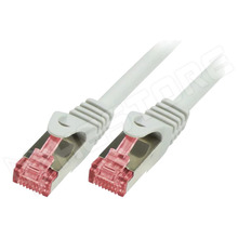 CQ2012S / Patch kábel, S/FTP, Cu, sodrat, Cat 6, RJ45 dugó, kétoldalas, szürke, 0.25m (CQ2012S / LOGILINK)