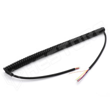 SPIRAL-CAB-MIC-6P / Spirál kábel CB mikrofonhoz, 6 eres (4+1 árnyékolt), 5.8mm külső átmérő, 2.8mm nyújtott hossz