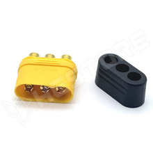 MR60-M-CF / DC tápcsatlakozó, MR60, apa, vezetékre forrasztható, 30A, 3Pin