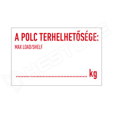 MAXLOAD-01-100X60 / A polc terhelhetősége:...kg matrica, 100 x 60mm