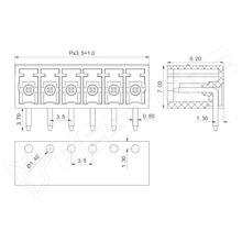 KFG-2EDGR-3.5-5P / Sorkapocs, 90°, PCB, RM3.5, 5P