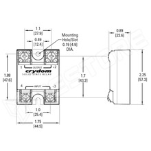 D1D40 / Szilárdtest relé (SSR), 1 csatornás egyenáramú, 40A, 3.5...32V DC, 1...100V DC, csavarható (D1D40 / SENSATA / CRYDOM)
