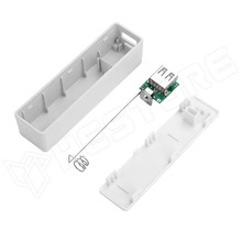 POWERBANK-KIT-18650-M-WH / Power bank doboz elektronikával, 18650-es akkumulátorhoz, USB-micro / USB-A aljzat, 5W, fehér
