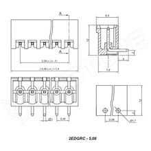KFG-2EDGRC-5.08-2P / Sorkapocs, 90°, PCB, RM5.08, 2P