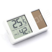 SOLAR-TEMP-RH / Digitális hőmérséklet és páratartalommérő, napelemes, LCD kijelző